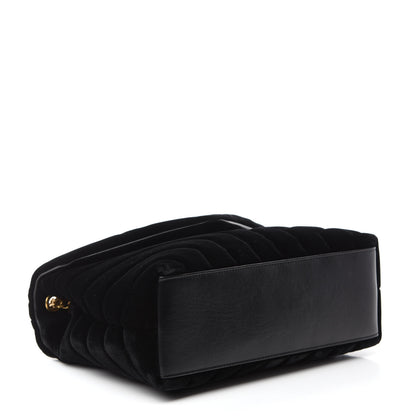 Saint Laurent Velvet Y Quilted Monogram Small Loulou Chain Satchel Black 4 of 11