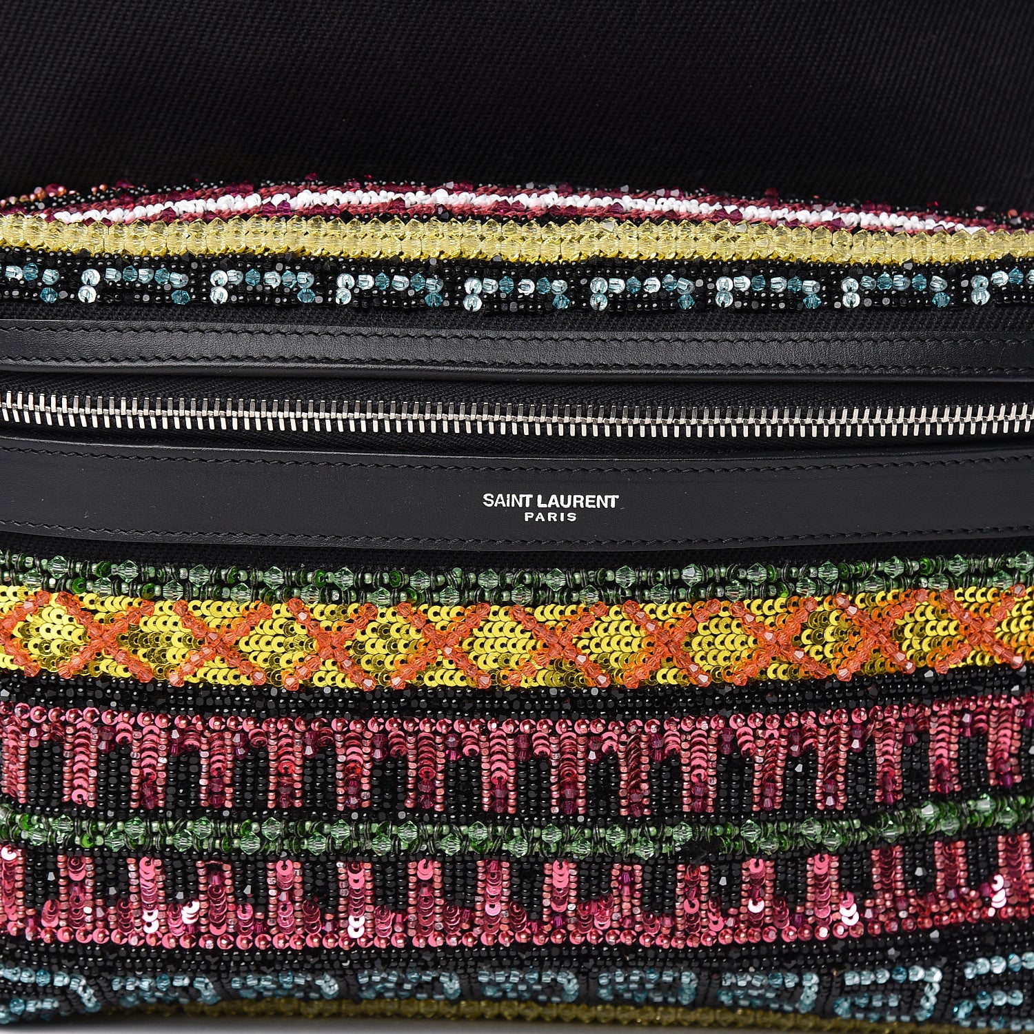 Saint Laurent Canvas Sequins City Backpack Black 11 of 11