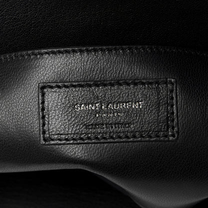 Saint Laurent Sheepskin Matelasse Chevron Monogram Monochrome Large College Satchel Black 7 of 10