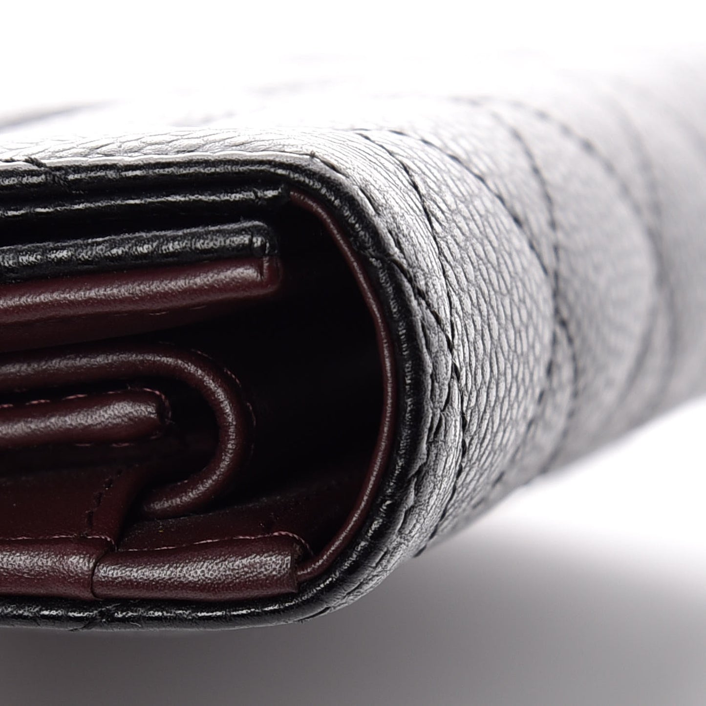 Caviar Quilted Long Flap Wallet Black