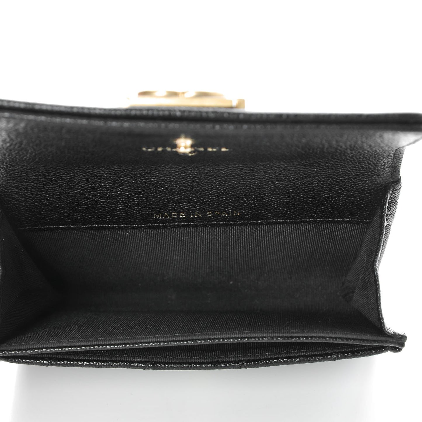 Caviar Quilted Boy Flap Card Holder Black
