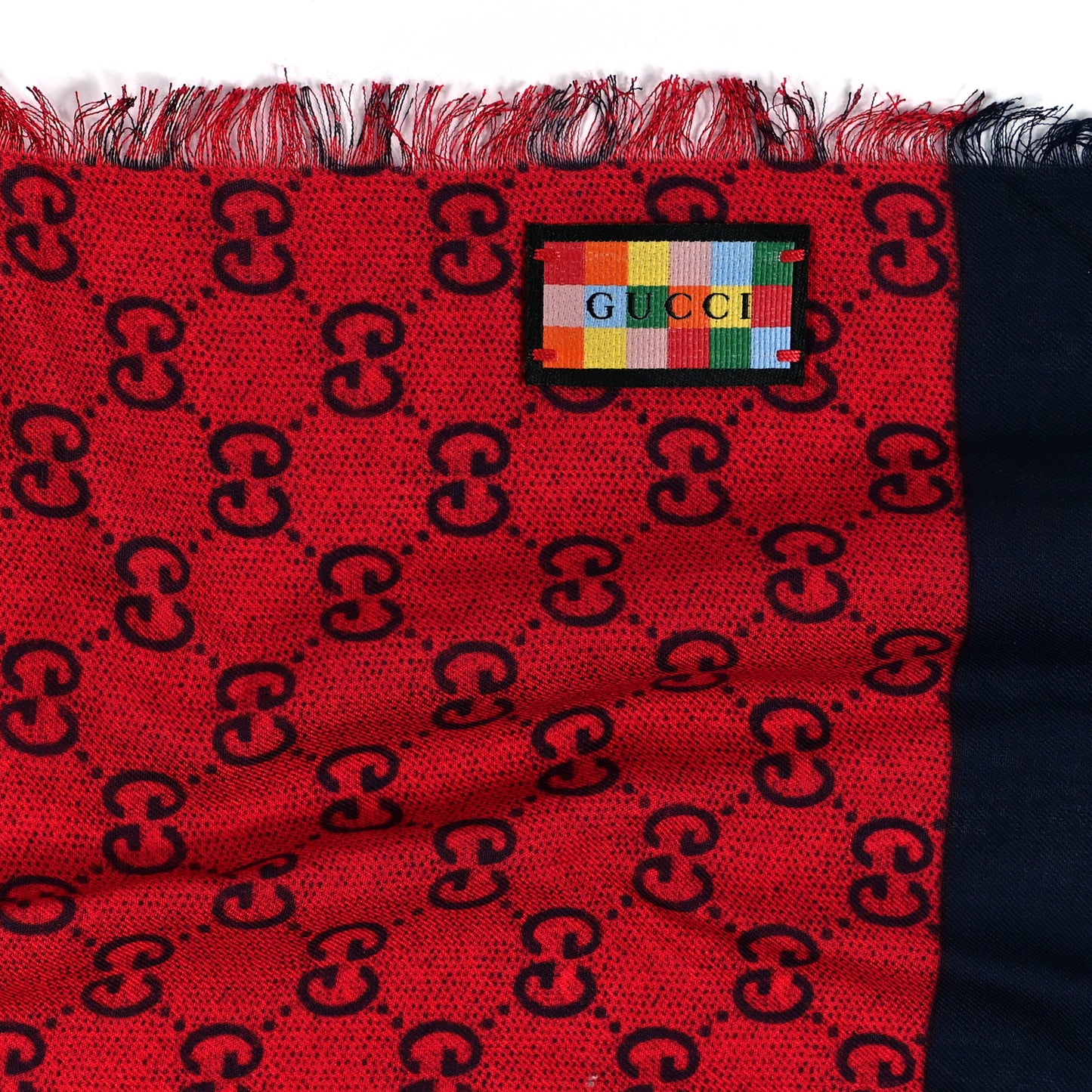 Wool Silk GG Colorblock Shawl Multicolor