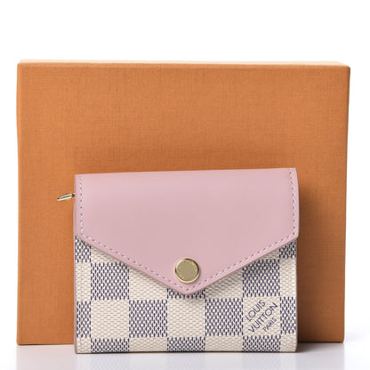 Louis Vuitton Damier Azur Zoe Wallet Rose Ballerine 7 of 9