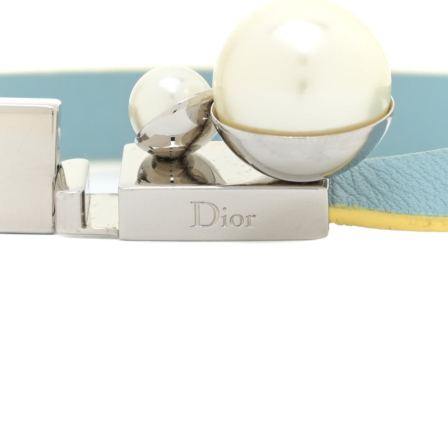 Calfskin Pearl Double Bracelet M Blue