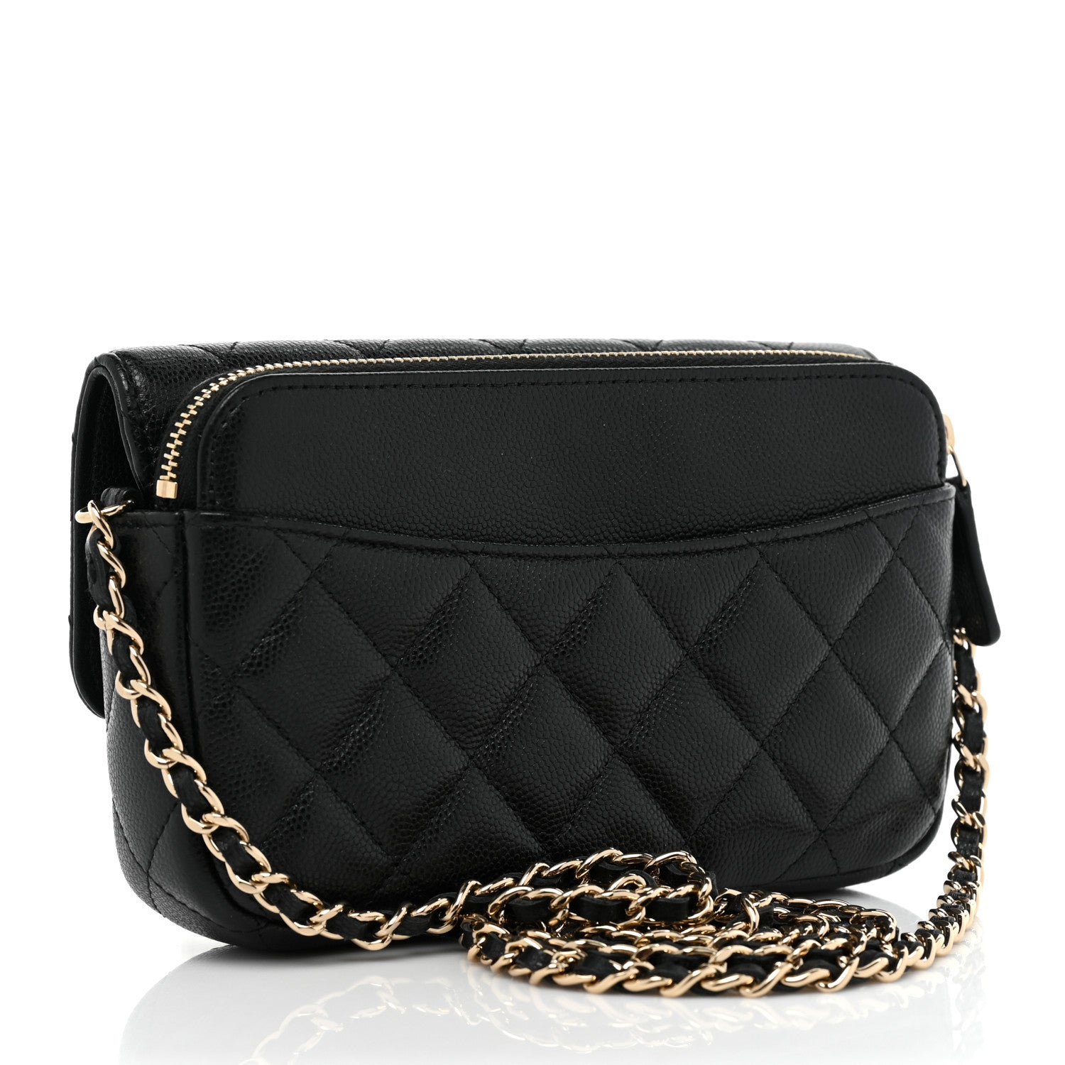 Chanel Caviar Quilted Flap Phone Holder With Chain Black 3 of 10