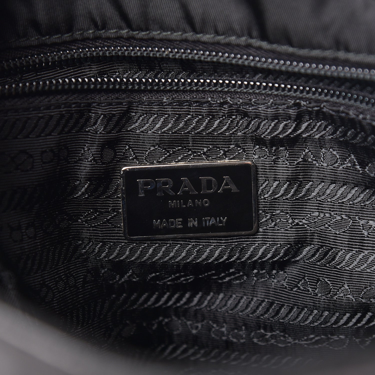 Prada Nappa Tessuto Nylon Chain Bag Black 6 of 10