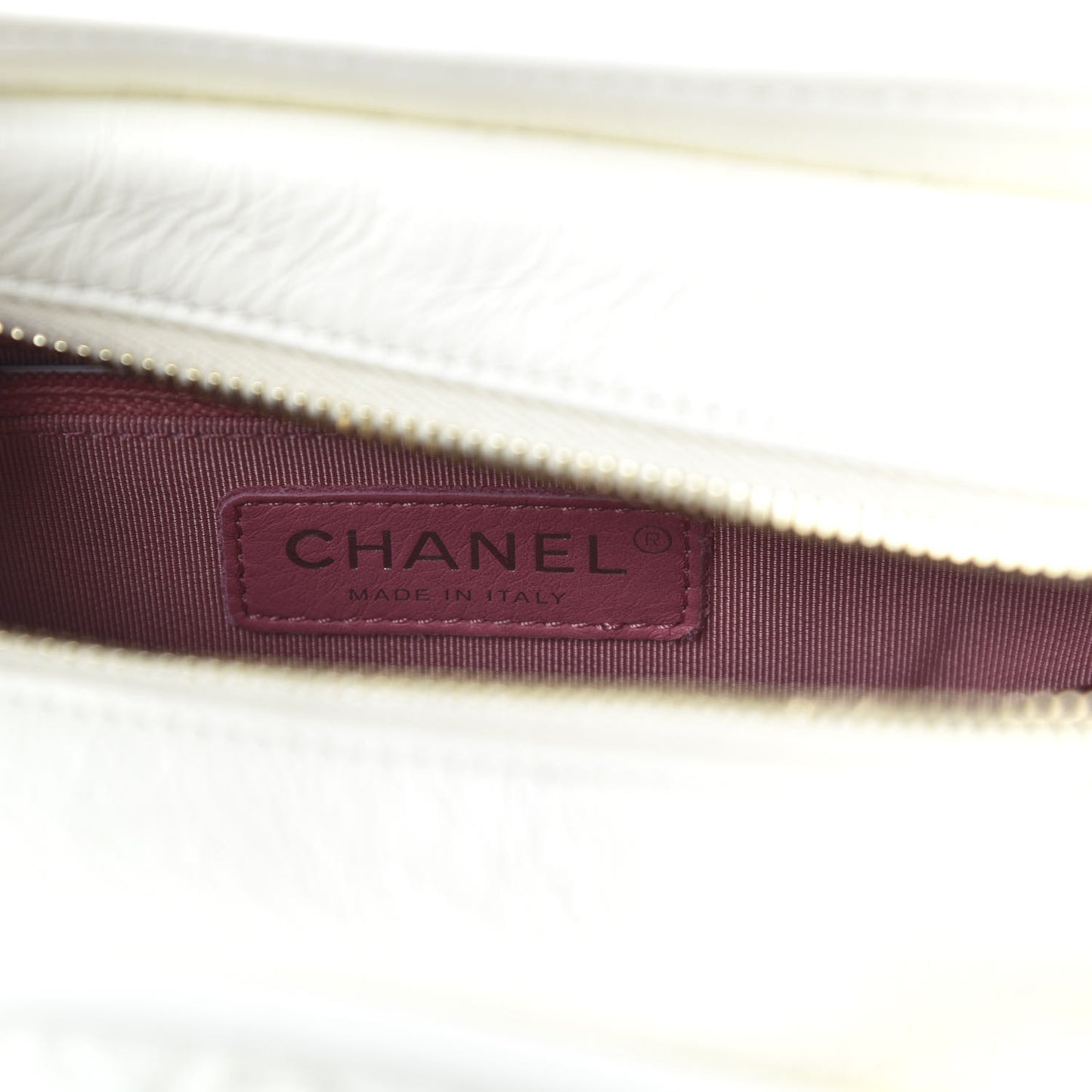 Aged Calfskin Quilted Small Gabrielle Hobo White