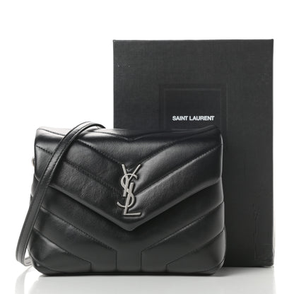 Saint Laurent Calfskin Y Quilted Monogram Toy Loulou Crossbody Bag Black 11 of 11