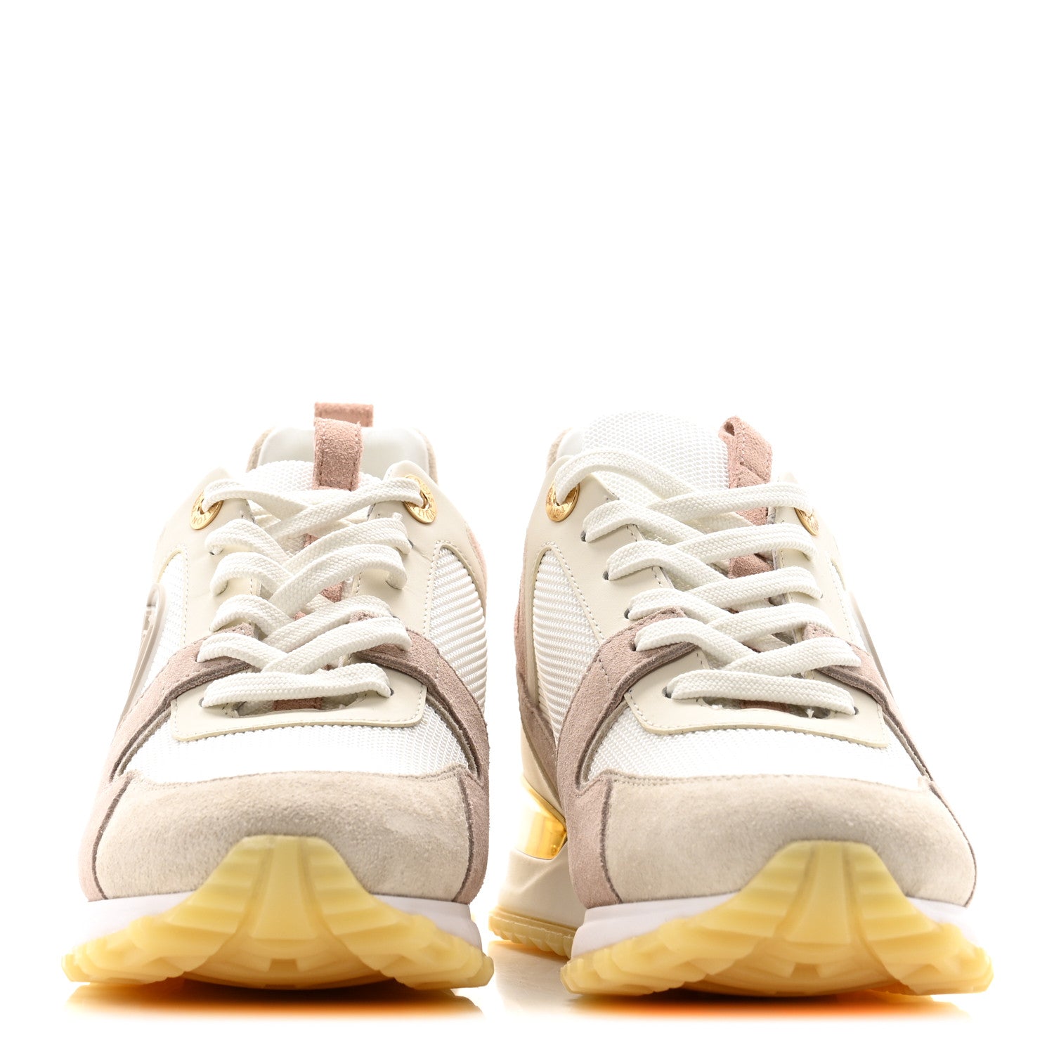 Louis Vuitton Suede Mesh Run Away Sneakers 35.5 White Grey 3 of 11