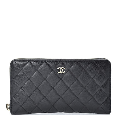 Chanel Caviar Quilted Large Zip Around Organizer Wallet Black 1 of 8