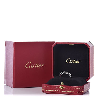 Cartier 18K White Gold Platinum Diamond Ceramic Small Trinity Ring 53 6.25 5 of 5