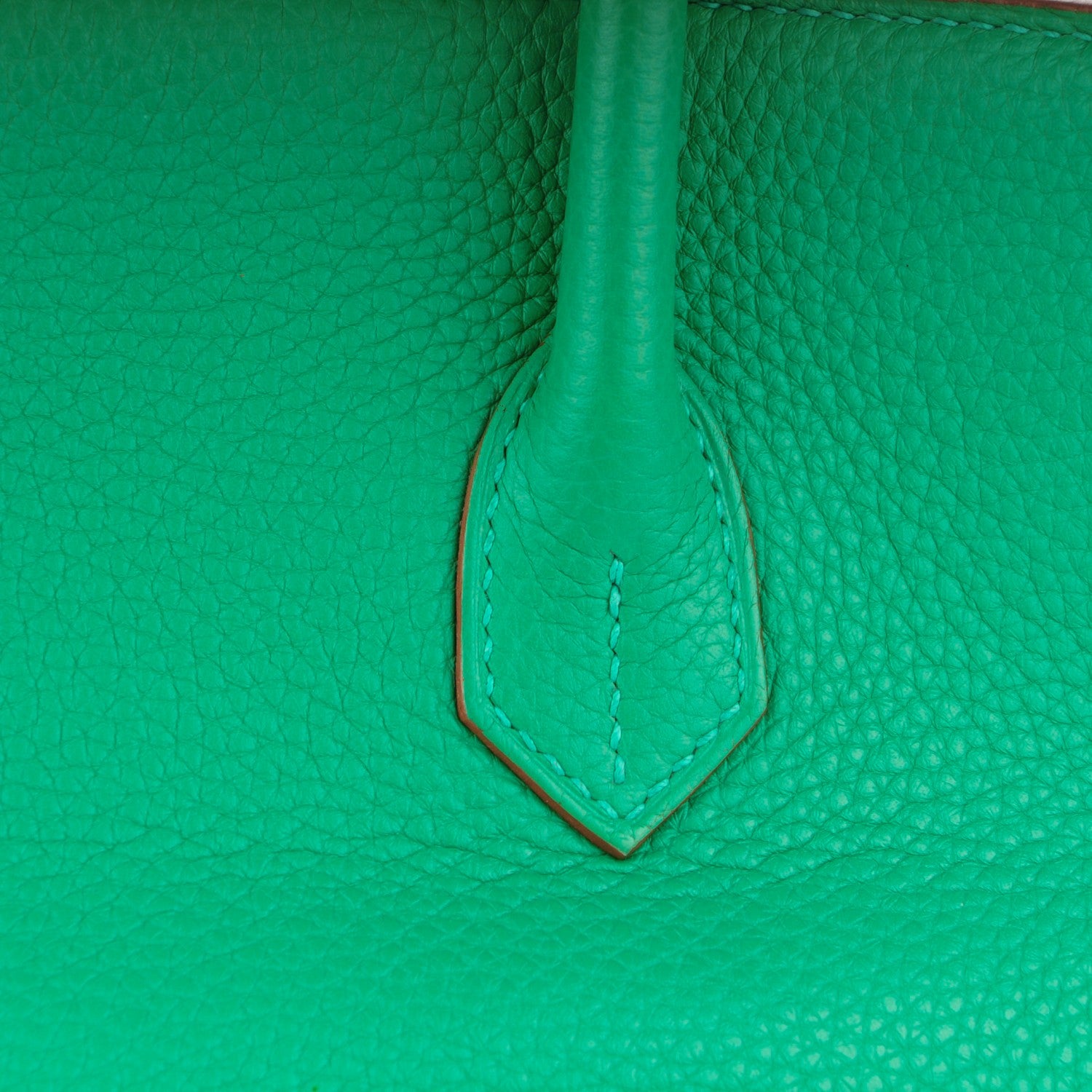 Hermes Taurillon Clemence Birkin 35 Menthe 26 of 28