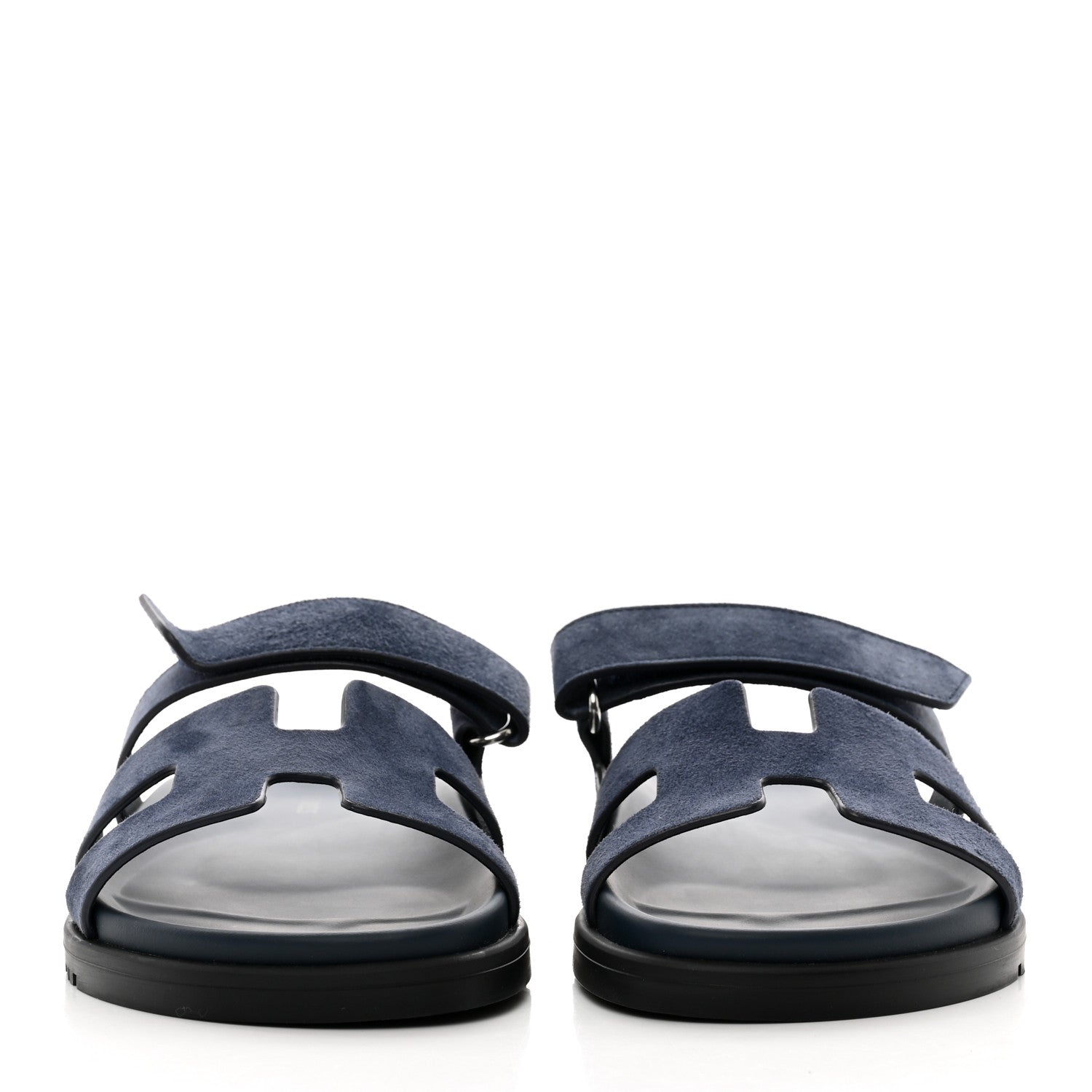 Hermes Suede Goatskin Womens Chypre Sandals 37 Bleu Celeste 2 of 8