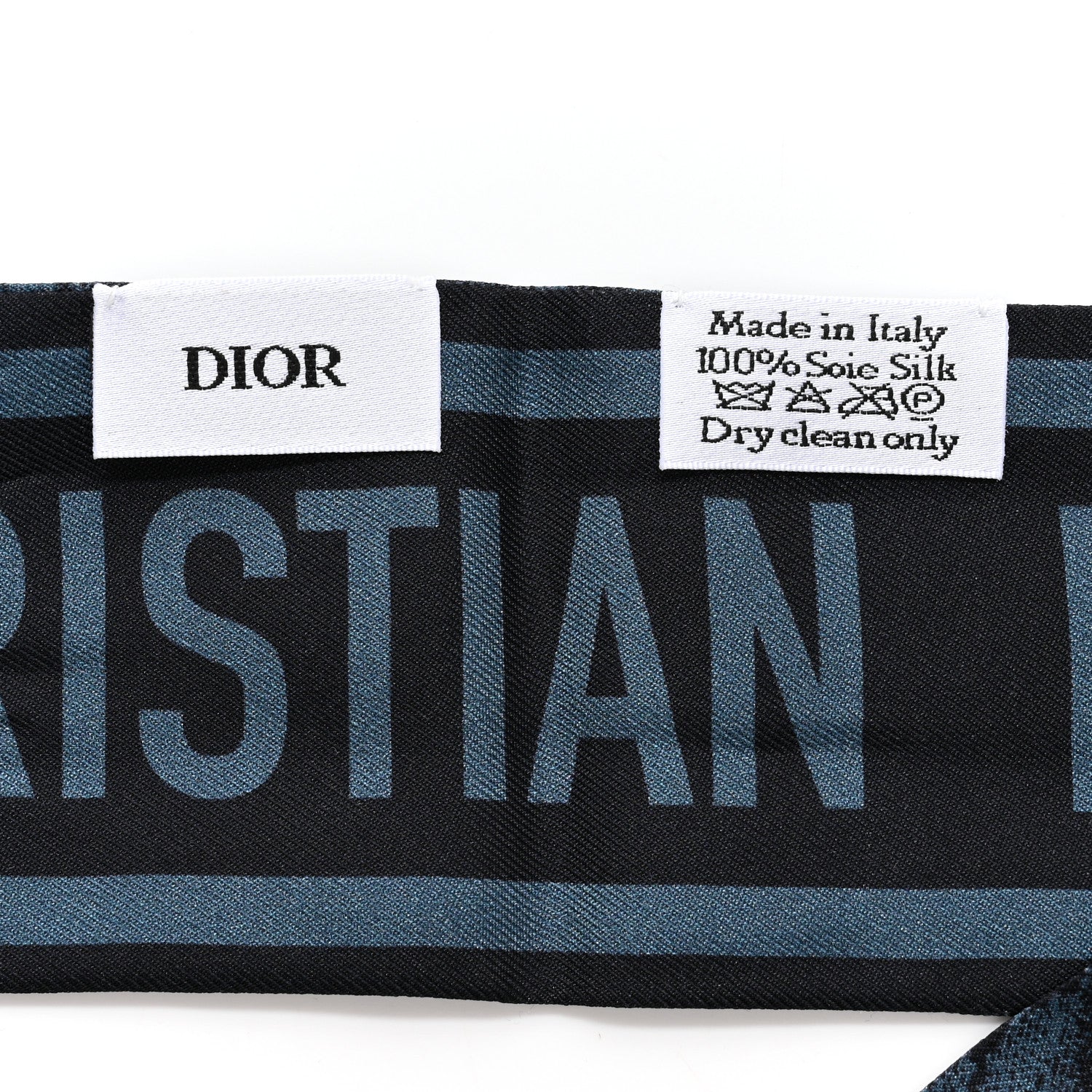 Christian Dior Silk Toile De Jouy Mitzah Scarf Navy Blue 2 of 4