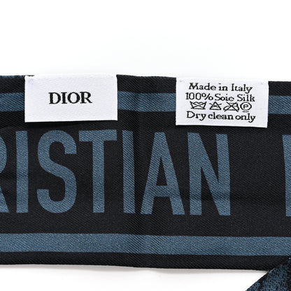 Christian Dior Silk Toile De Jouy Mitzah Scarf Navy Blue 2 of 4