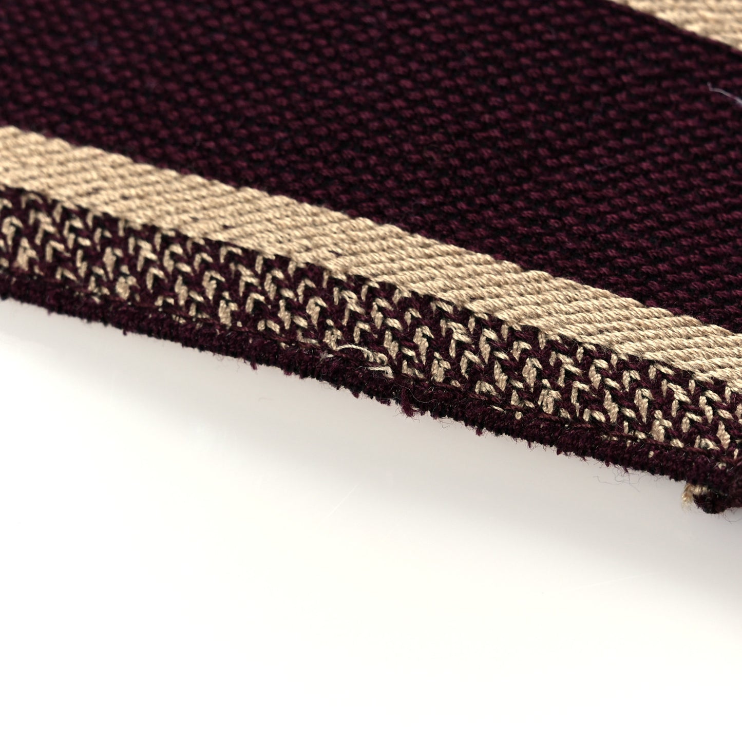 Canvas Embroidered Shoulder Strap Burgundy