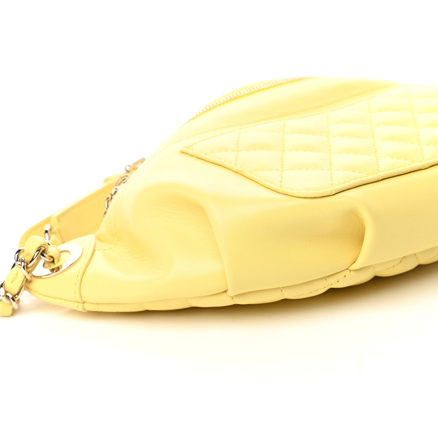 Chanel Lambskin Quilted Waist Belt Bag Yellow 8 of 10