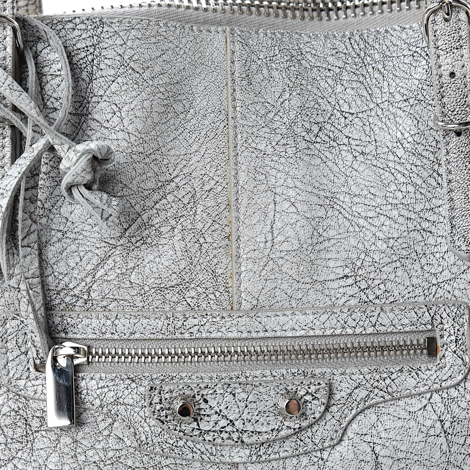 Balenciaga Agneau Classic Silver Hardware Papier Large Bowling Bag Grey 14 of 20
