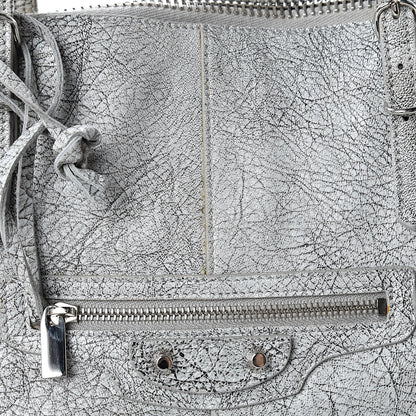 Balenciaga Agneau Classic Silver Hardware Papier Large Bowling Bag Grey 14 of 20