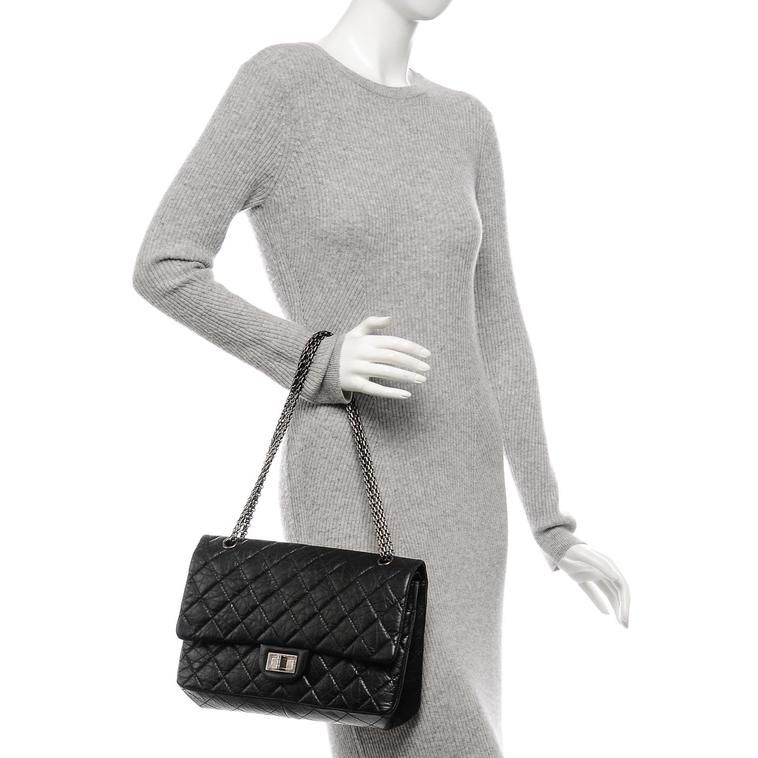 Chanel Aged Calfskin Quilted 2.55 Reissue 227 Flap Black 2 of 7