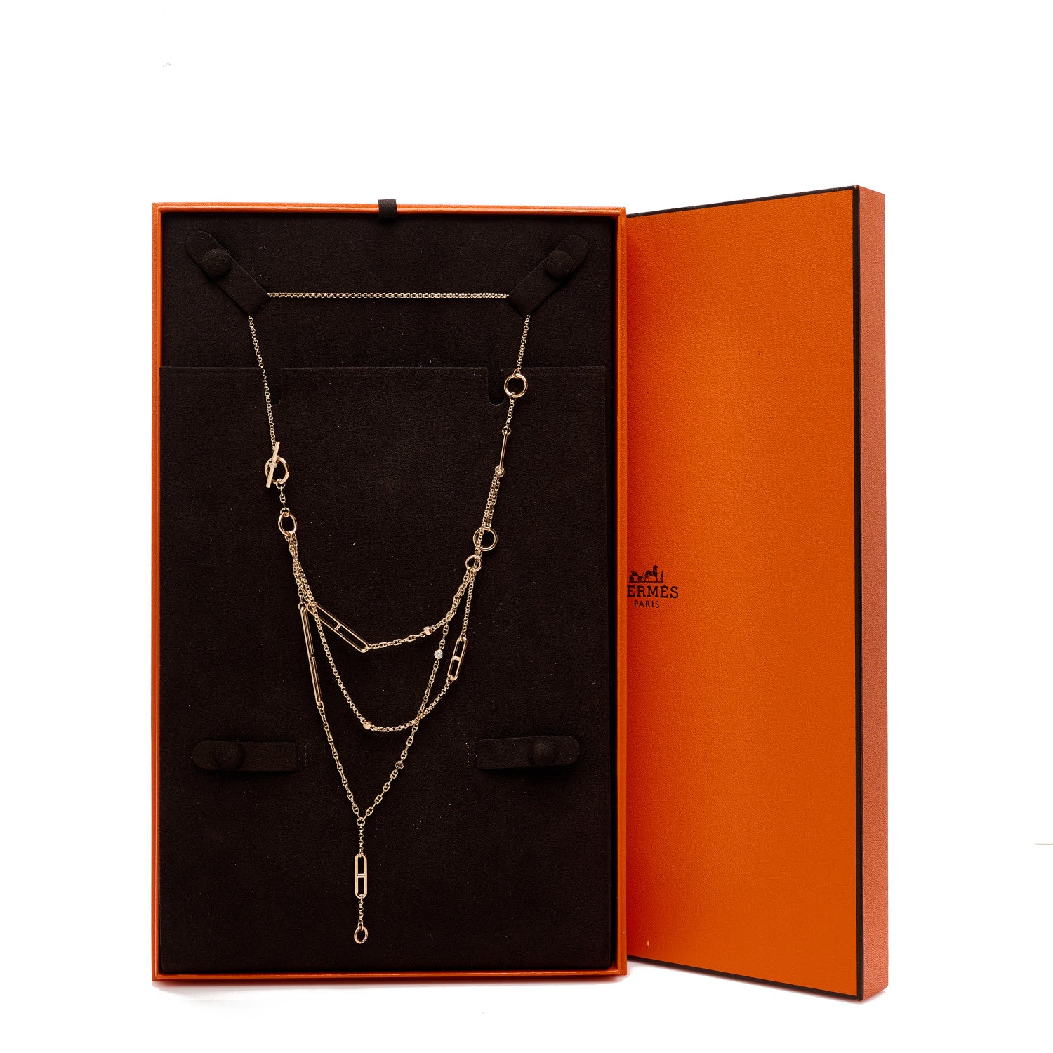 Hermes 18K Rose Gold Diamond Chaine d'Ancre Chaos Necklace 5 of 5