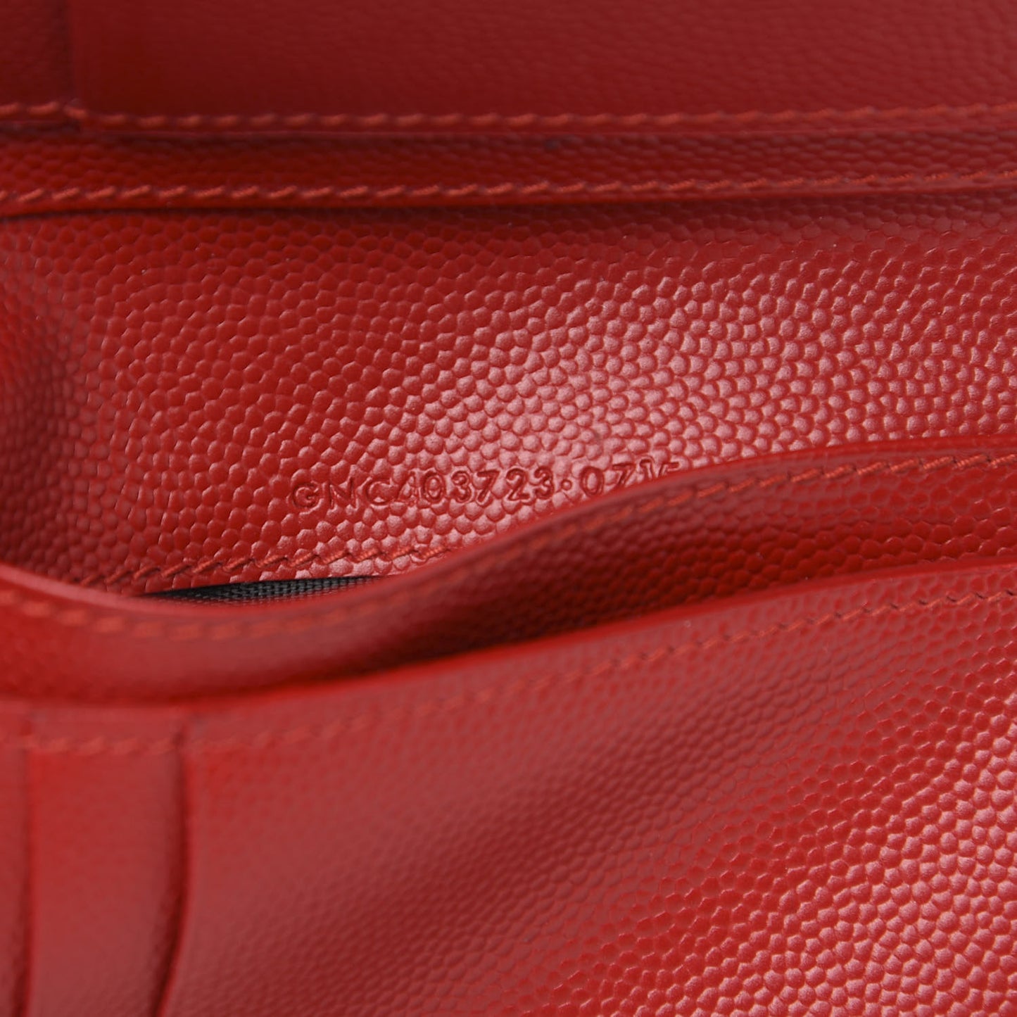 Grain De Poudre Matelasse Chevron Monogram Compact Zip Around Wallet Red