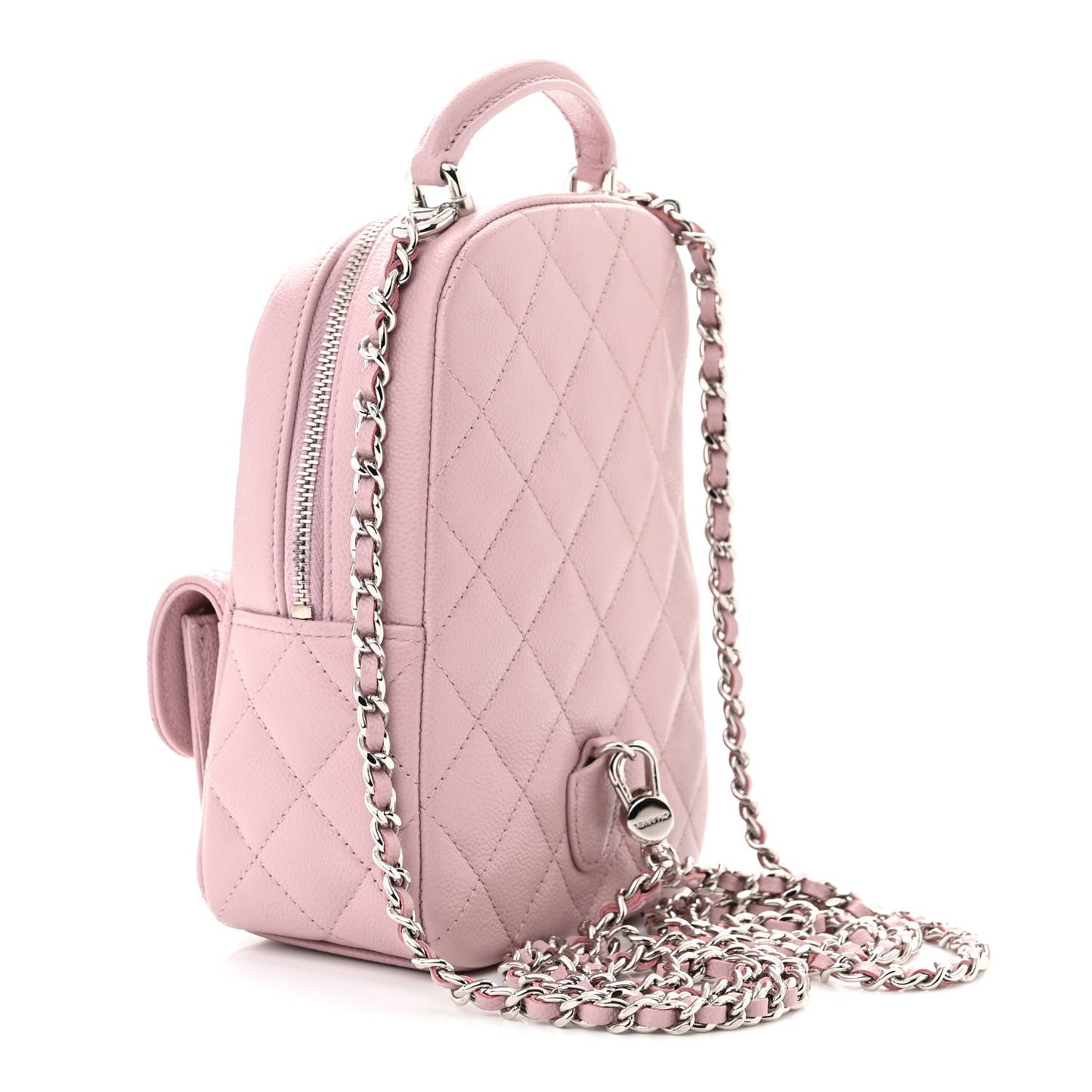 Caviar Quilted CC Mini Classic Backpack Light Pink