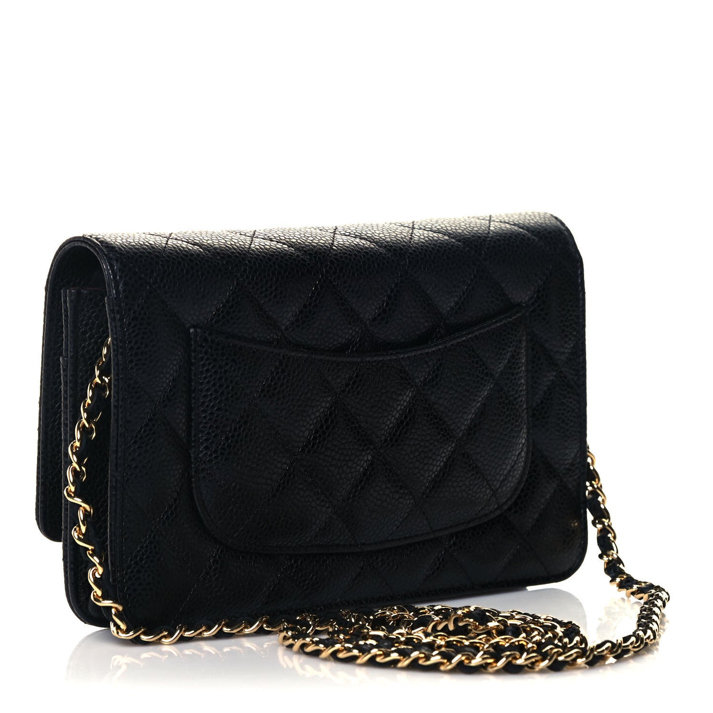 Caviar Quilted Wallet On Chain WOC Black