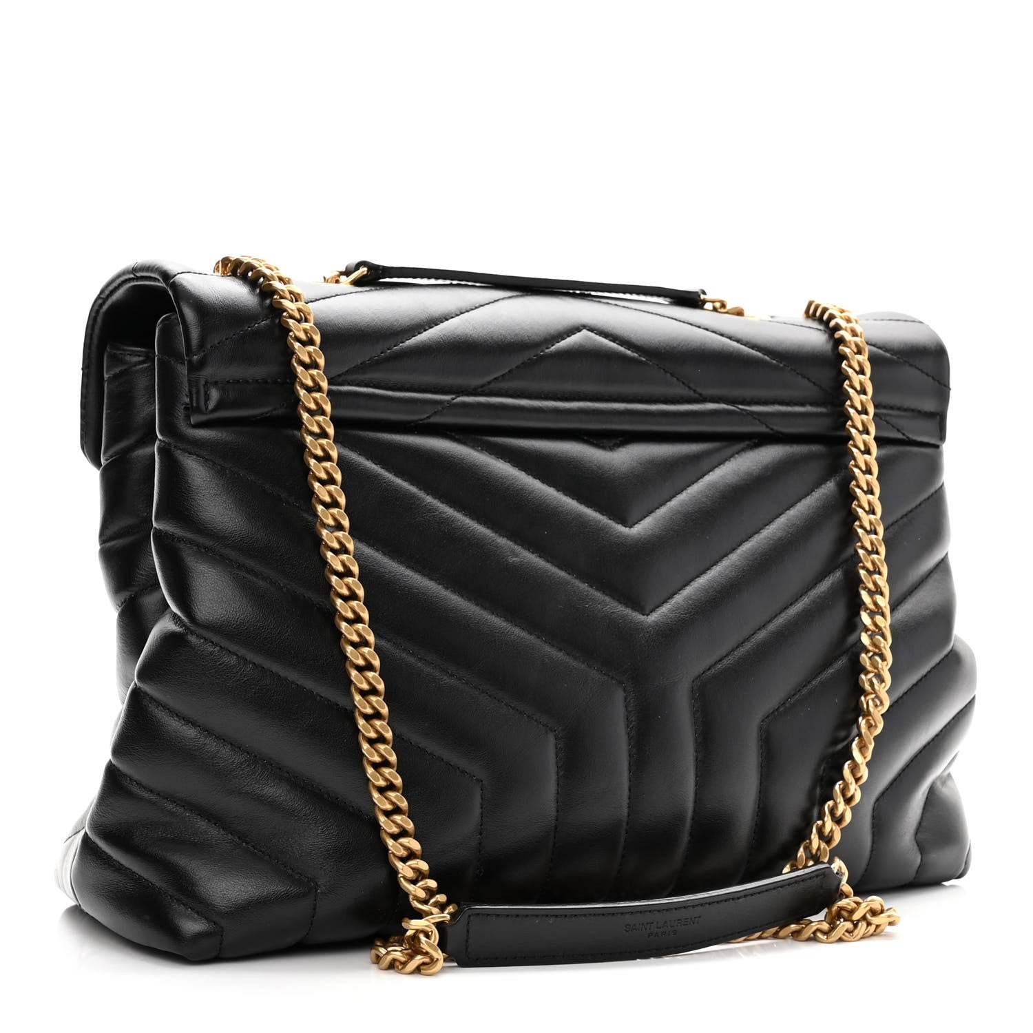 Saint Laurent Calfskin Y Quilted Monogram Medium Loulou Chain Satchel Black 3 of 12
