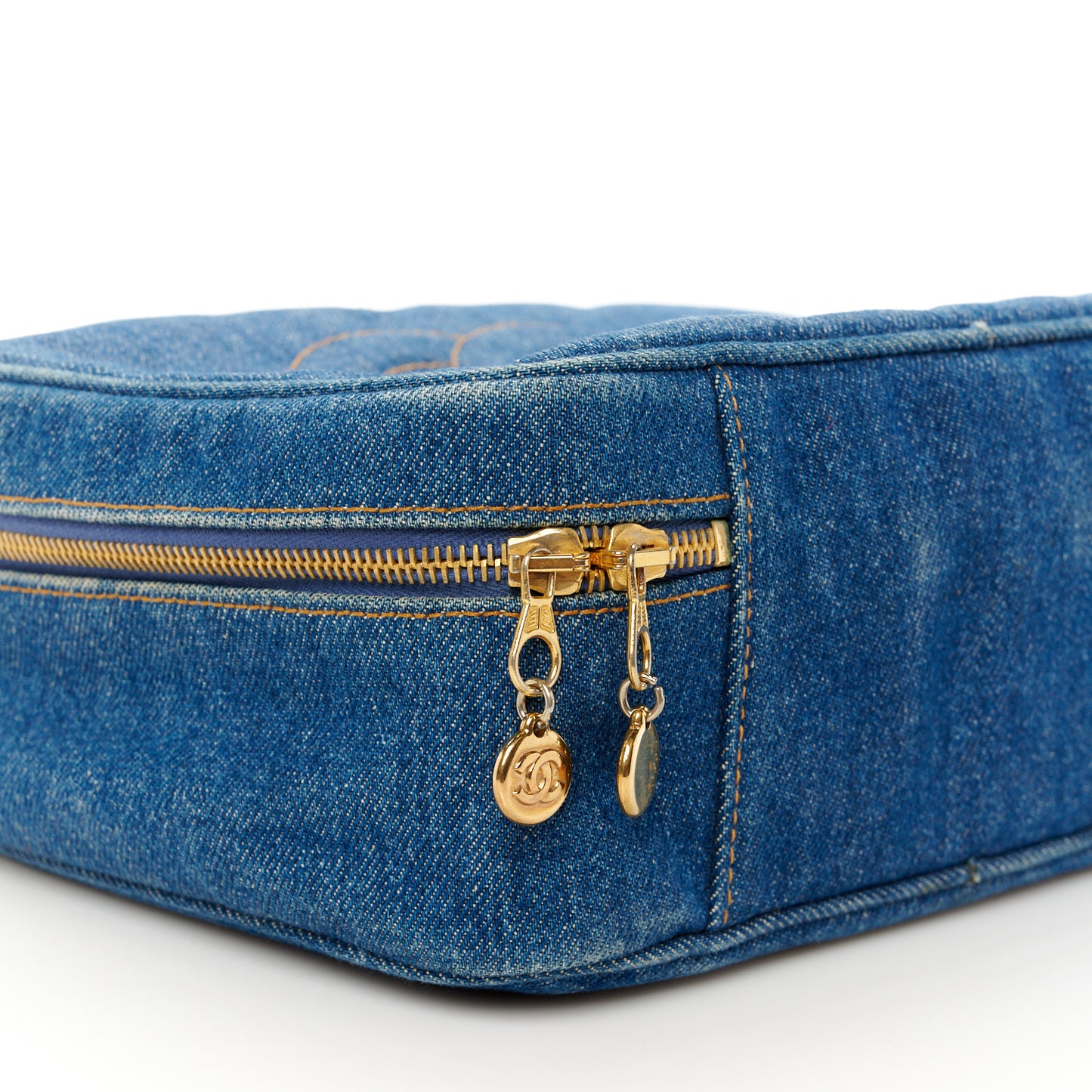 Denim Vanity Cosmetic Case Blue