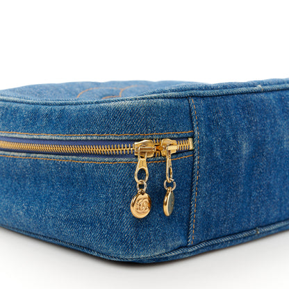 Chanel Denim Vanity Cosmetic Case Blue 11 of 12