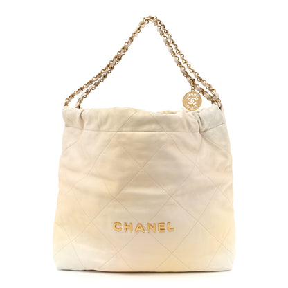 Chanel Iridescent Calfskin Quilted Chanel 22 Golden White 1 of 11