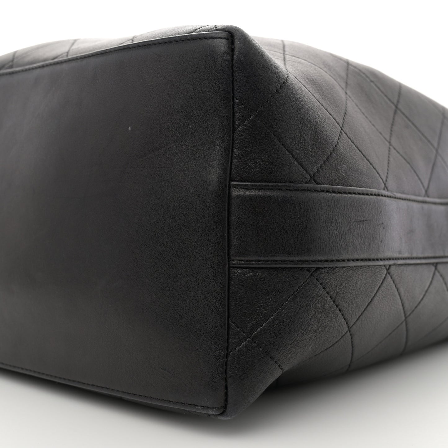 Calfskin Quilted Small On My Shoulder Drawstring Bag Black