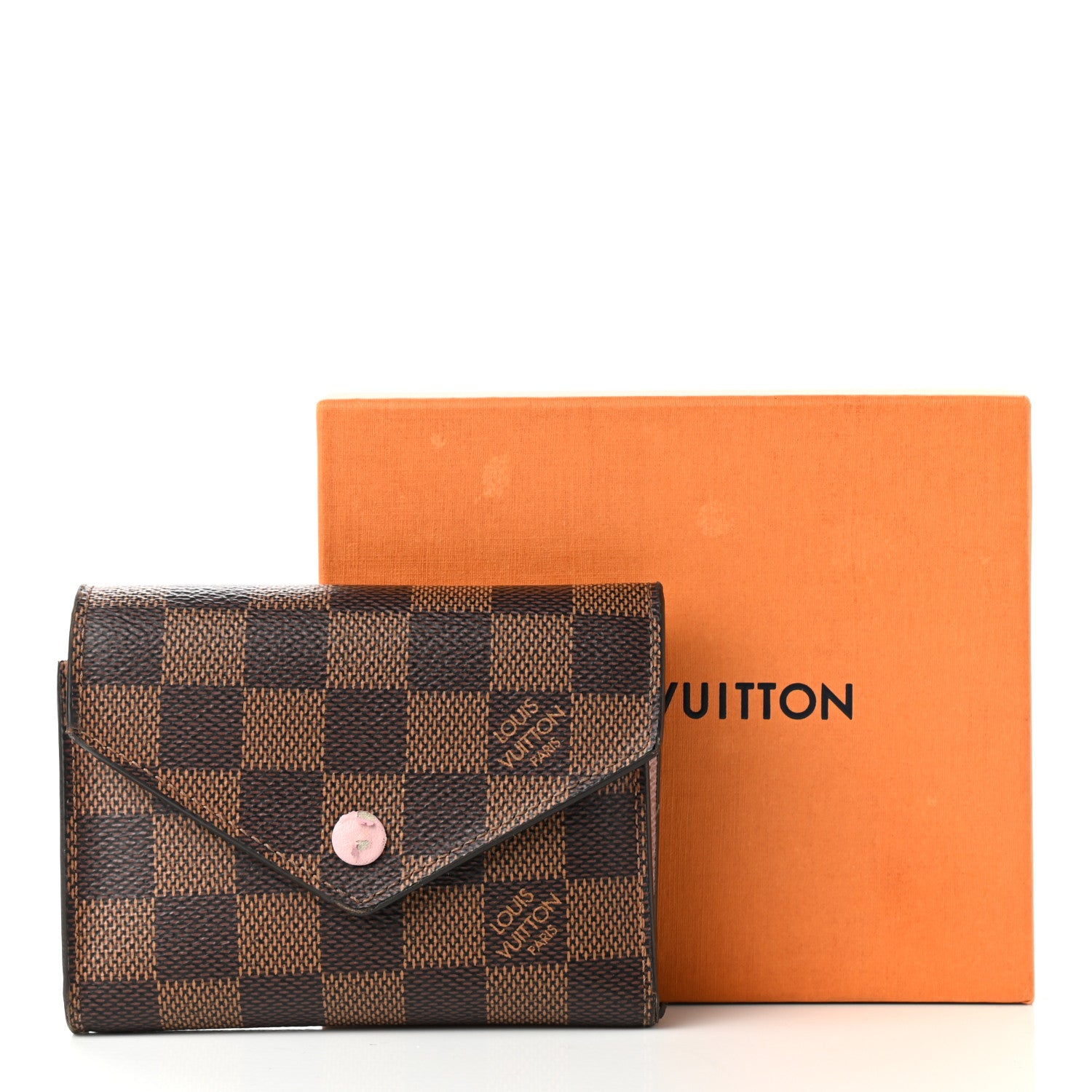 Louis Vuitton Damier Ebene Victorine Wallet Rose Ballerine 9 of 9
