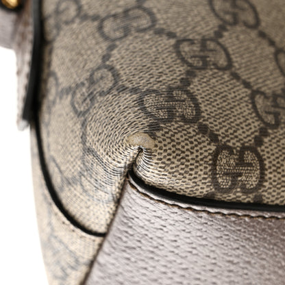Gucci GG Supreme Monogram Textured Dollar Calfskin Web Small Ophidia Dome Shoulder Bag Beige Ebony New Acero 11 of 13