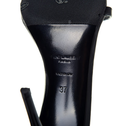 Saint Laurent Calfskin Lexi 90 Ankle Strap Sandals 37 Black 6 of 8