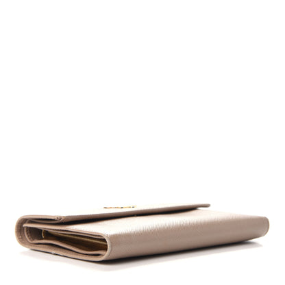 Prada Saffiano French Flap Compact Wallet Cammeo 4 of 11