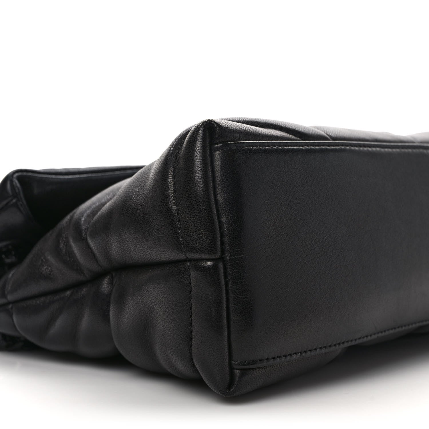 Saint Laurent Lambskin Quilted Monogram Monochrome Small Loulou Puffer Chain Satchel Black 7 of 10