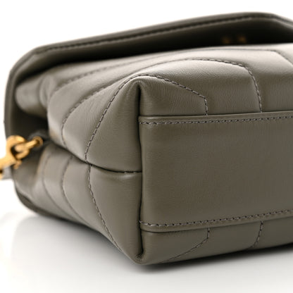 Saint Laurent Calfskin Y Quilted Monogram Toy Loulou Crossbody Bag Grey Kaki 9 of 11