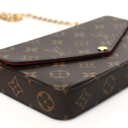 Louis Vuitton Monogram Pochette Felicie Chain Wallet Fuchsia 9 of 10