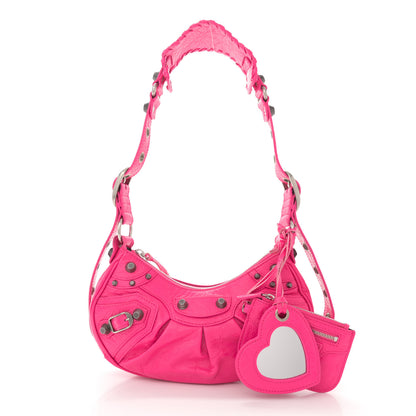 Balenciaga Agneau Arena Le Cagole Shoulder Bag XS Hot Pink 3 of 12