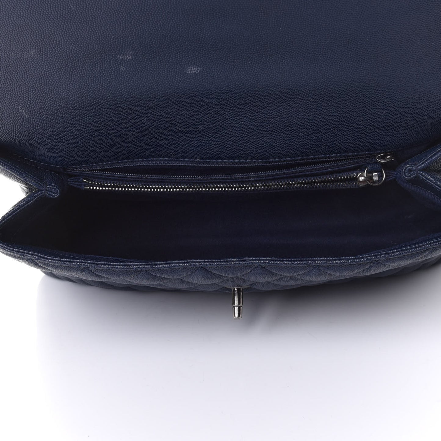 Caviar Quilted Medium Coco Handle Flap Navy Blue