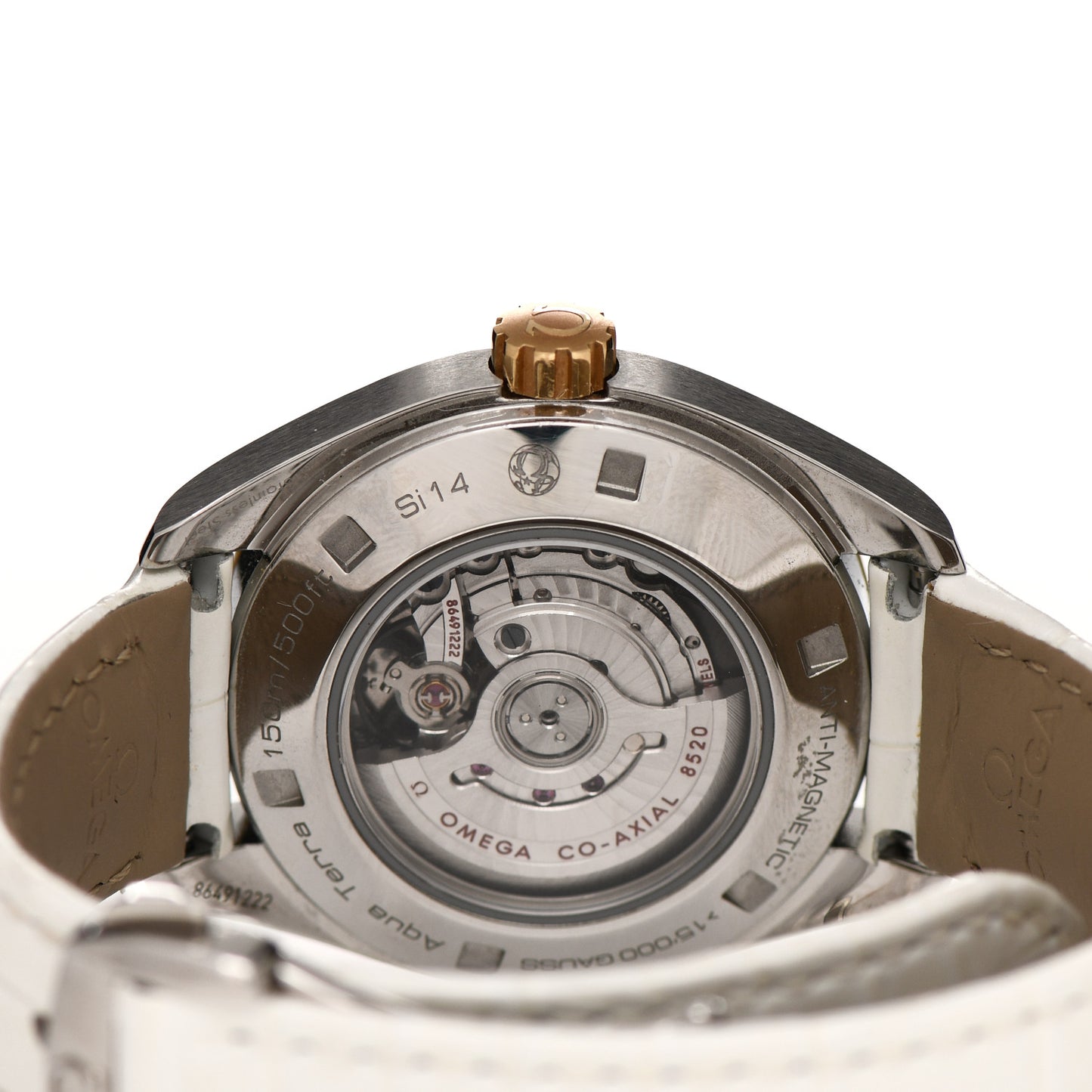 Stainless Steel 18K Sedna Gold Alligator Diamond Bezel Mother of Pearl 34mm Seamaster Aqua Terra Co-Axial Chronometer Automatic Watch 231.28.34.20.55.003