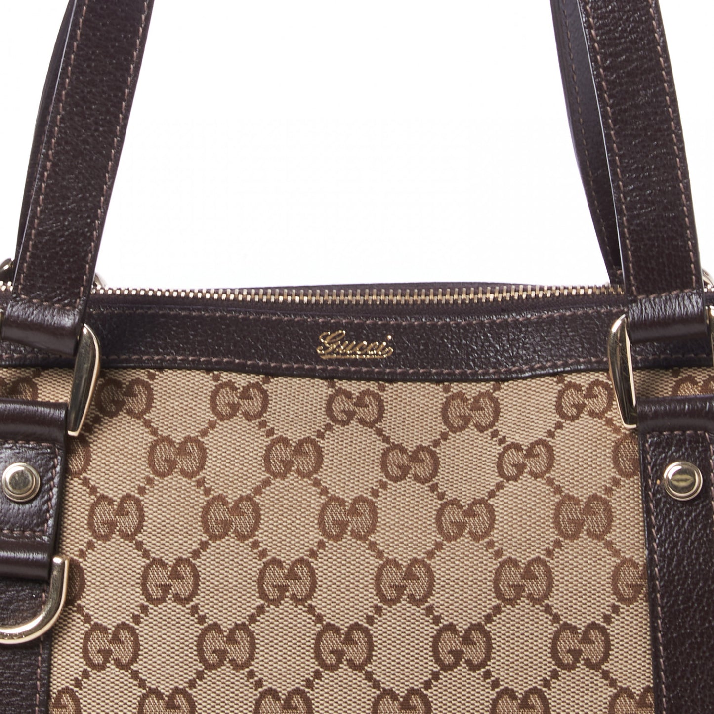 Monogram Medium Abbey Tote Dark Brown