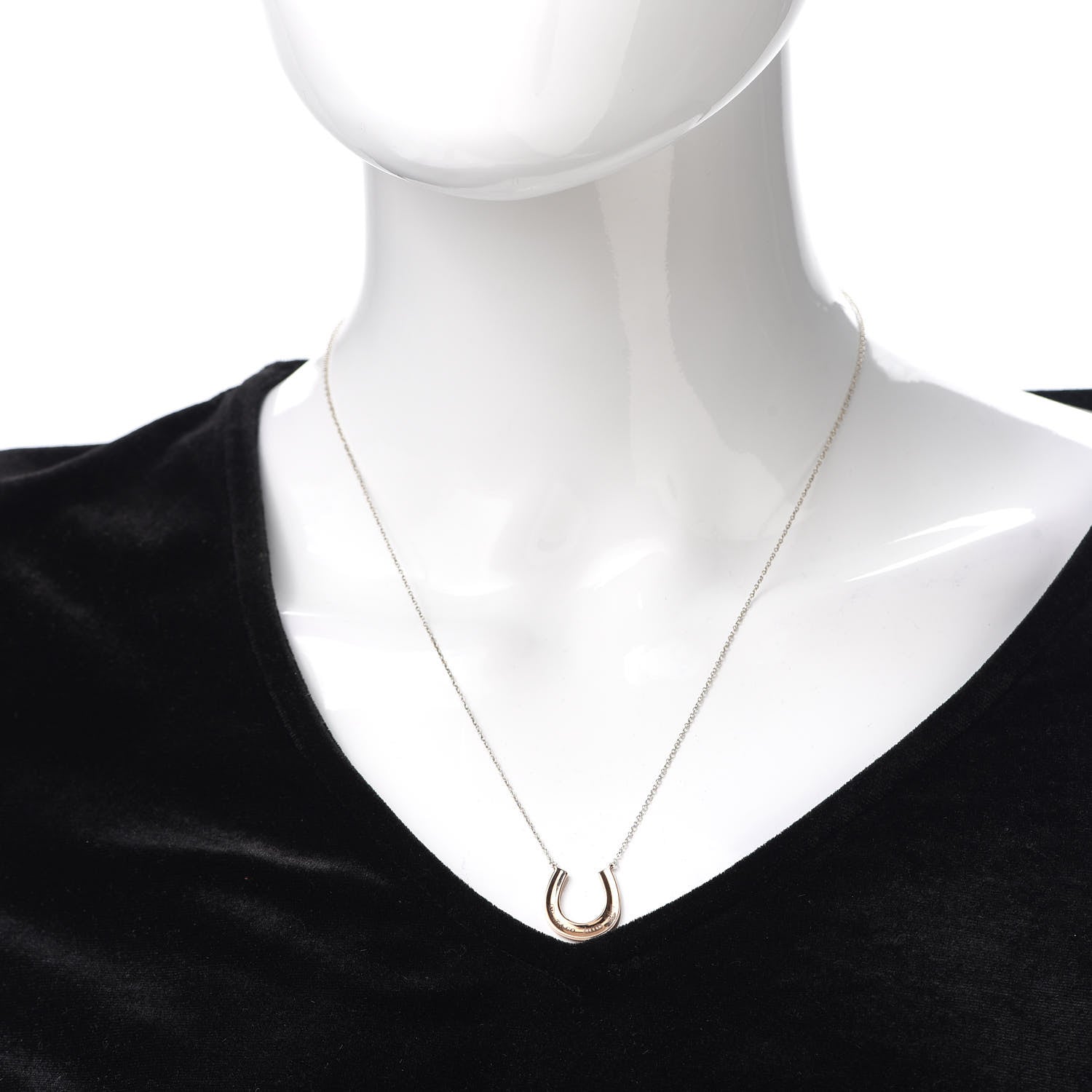 Tiffany Sterling Silver Rubedo 1837 Horseshoe Pendant Necklace 2 of 5