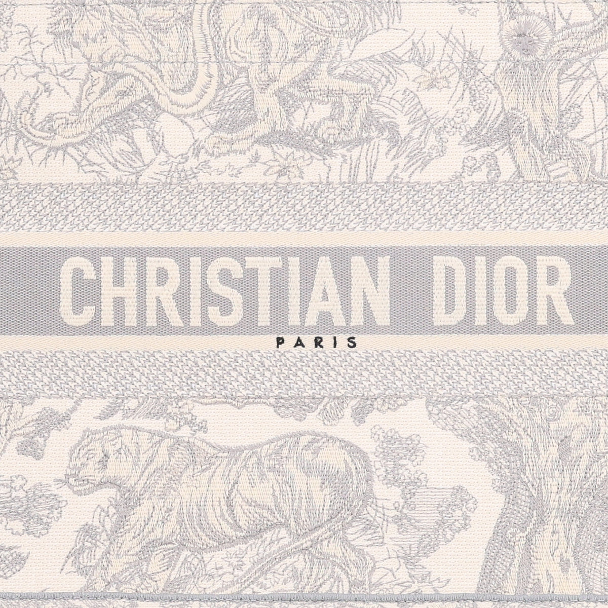 Christian Dior Canvas Embroidered Medium Dioriviera Toile De Jouy Book Tote Gray 8 of 10