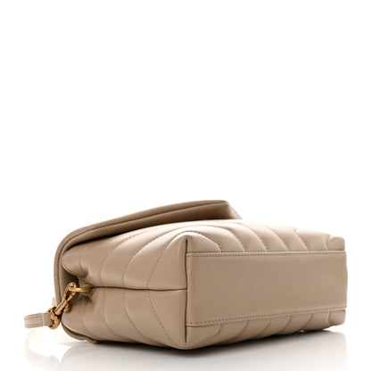 Saint Laurent Calfskin Y Quilted Monogram Toy Loulou Crossbody Bag Dark Beige 4 of 12