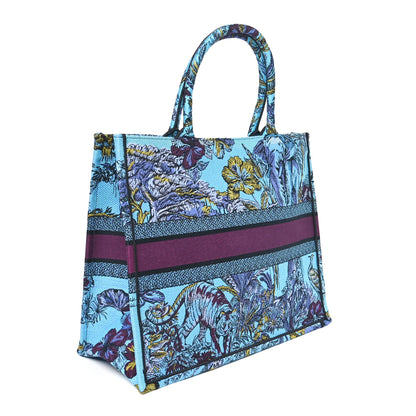 Christian Dior Canvas Embroidered Large Toile de Jouy Voyage Book Tote Celestial Blue 2 of 10