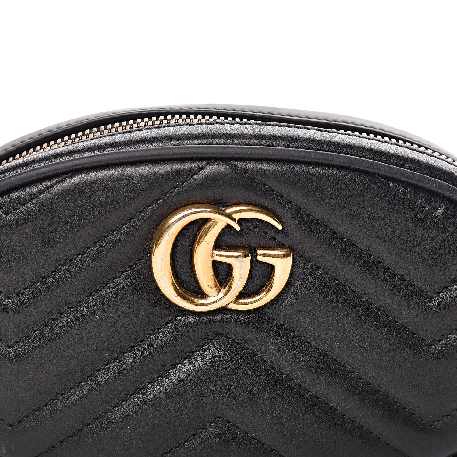Gucci Calfskin Matelasse GG Marmont Belt Bag 85 34 Black 13 of 13