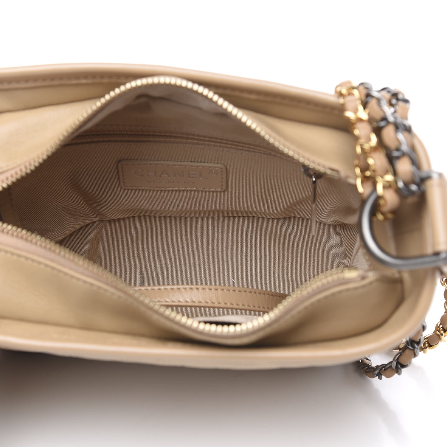 Chanel Aged Calfskin Quilted Small Gabrielle Hobo Beige 5 of 11